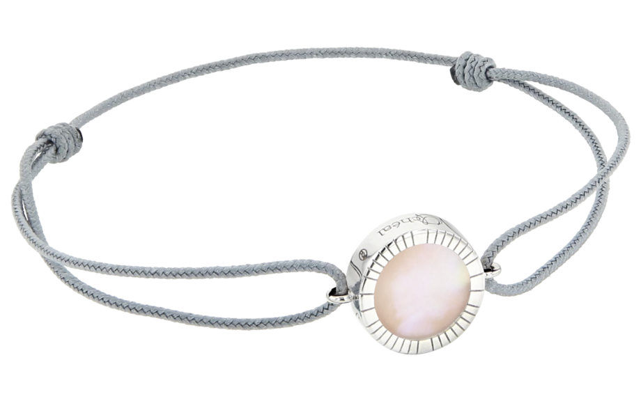 Bracelet-Cordon-Lumière-L13-Or blanc-Nacre rose-1