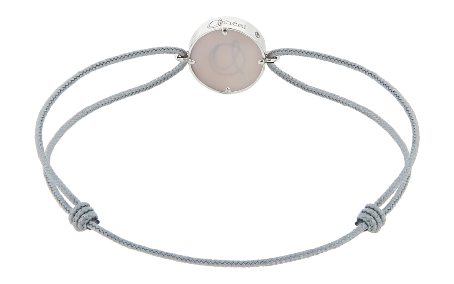 Bracelet-Cordon-Lumière-L13-Or blanc-Nacre rose-2