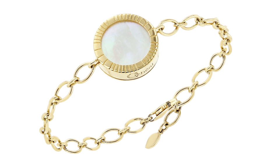 Bracelet-Chaîne ovale-Lumière-L15-Or jaune-Nacre blanche-1-1800×1127