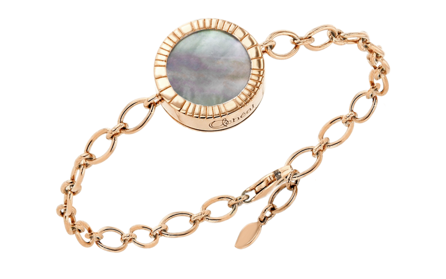 Bracelet-Chaîne ovale-Lumière-L15-Or rouge-Nacre Grise-1-1800×1127