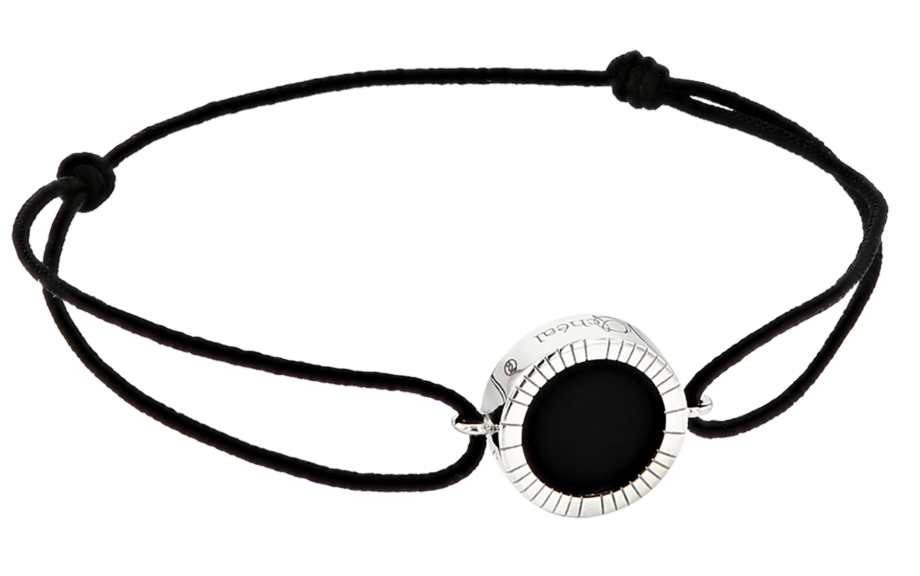 Bracelet-Cordon-Lumière-L13-Or blanc-Agate Noire-1