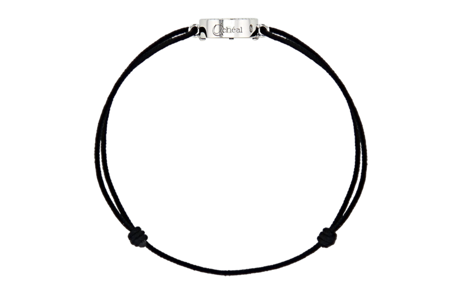 Bracelet-Cordon-Lumière-L13-Or blanc-Agate noire-