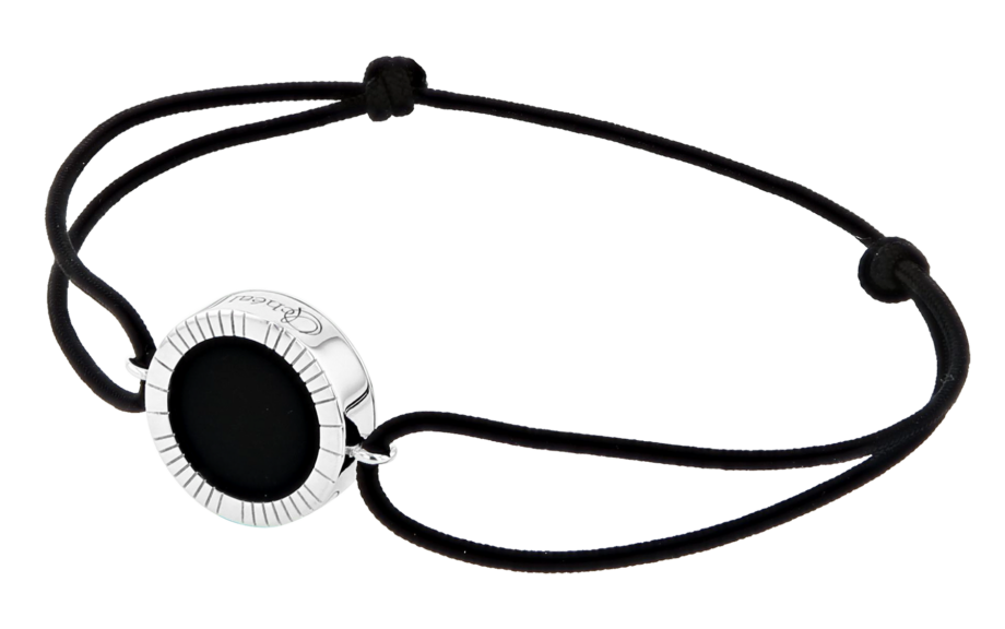 Bracelet-Cordon-Lumière-L15-Or blanc-Agate noire-1