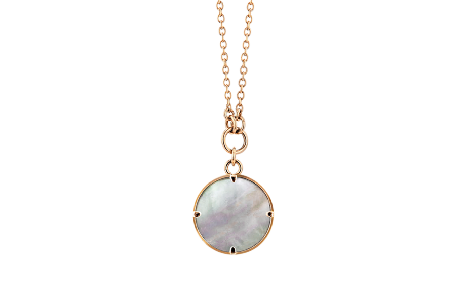 Collier-Chaîne-Pendant-Lumière-L13-Or rouge-Nacre grise-bis