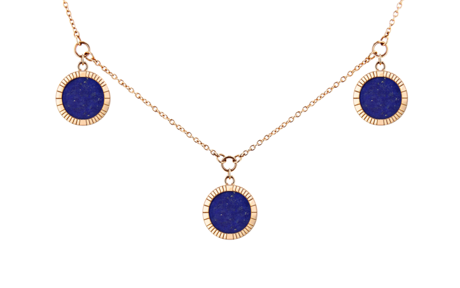 Collier-Chaine-Pendant de Lumière-3L15-Or rouge-Lapis-Lazuli-1