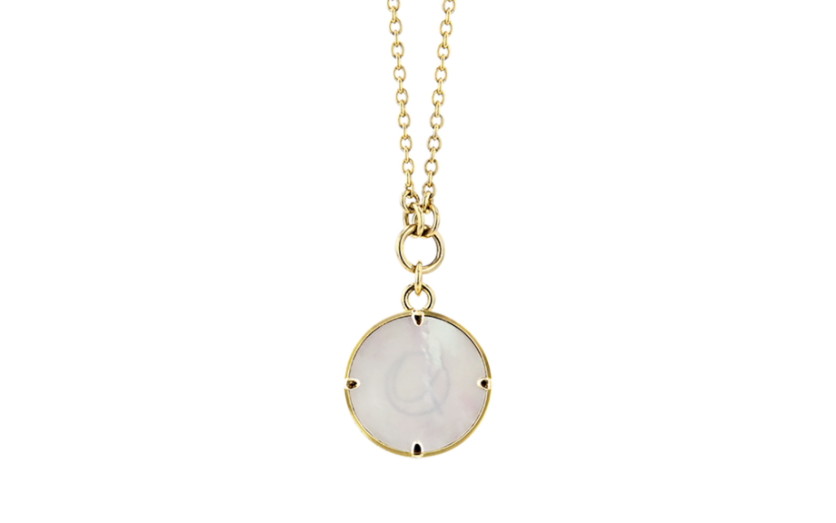 Collier-Chaîne-pendant Lumière-L13-Or jaune-Nacre blanche-bis